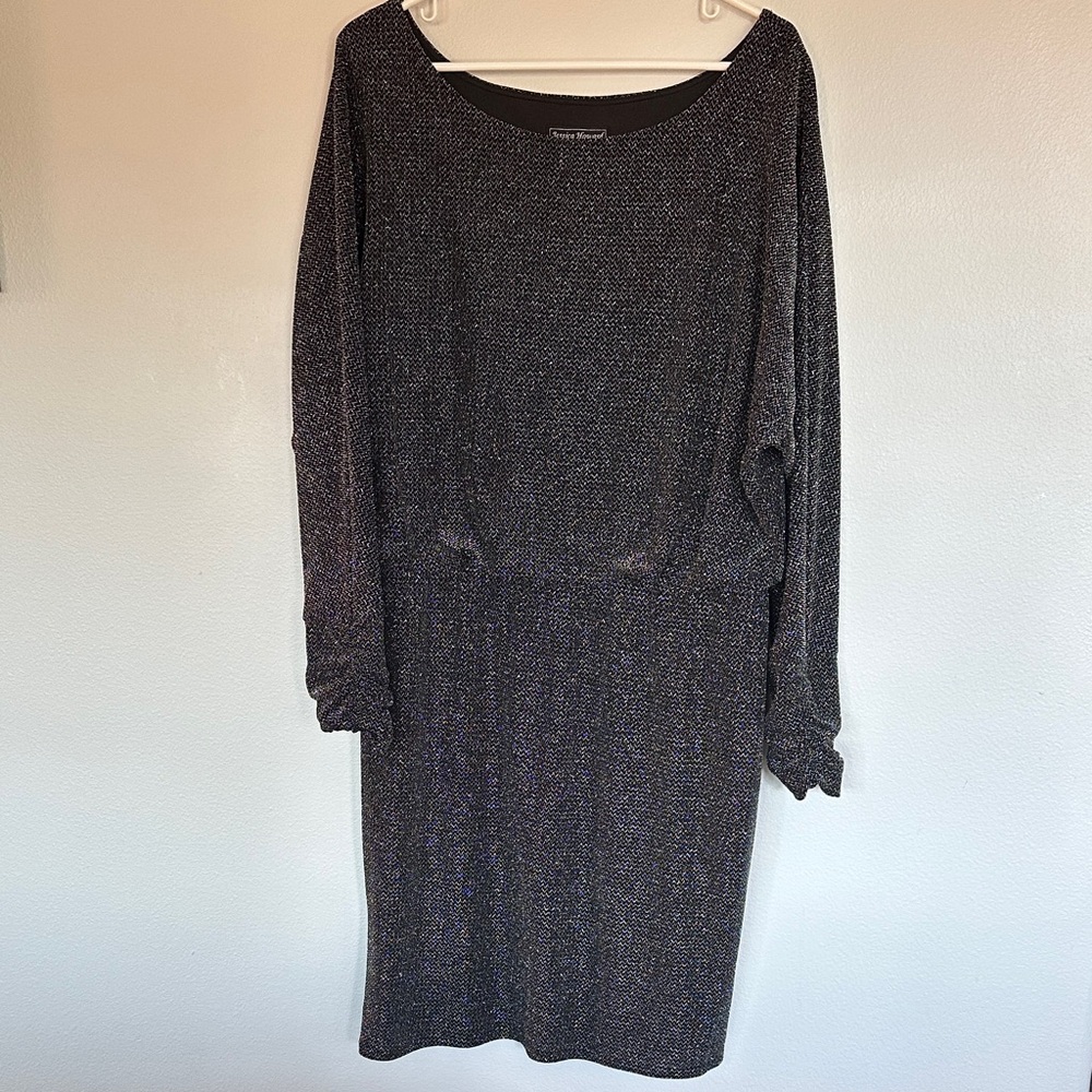 Jessica Howard Metallic Black Dress